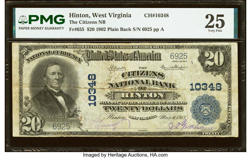 1902 $20  3rd Charter Period, 3rd Issue, Plain Back (Fr. 655) thumbnail 2