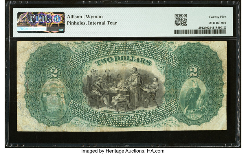1875 $2  1st Charter Period, Scalloped Seal (Fr. 391) thumbnail 8