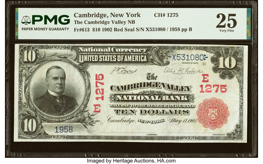 1902 $10  3rd Charter Period, 1st Issue, Red Seal (Fr. 613) thumbnail 2