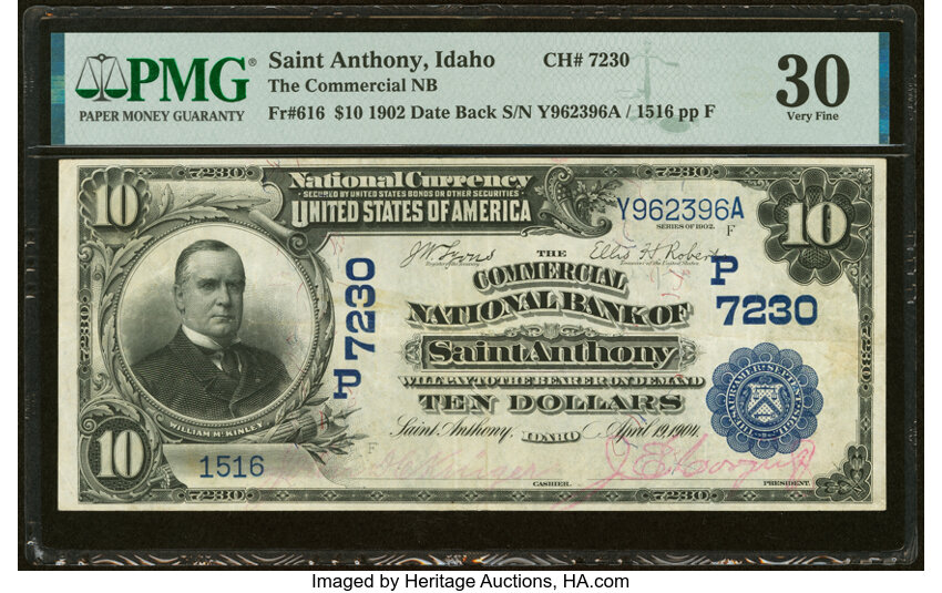 1902 $10  3rd Charter Period, 2nd Issue, Date Back (Fr. 616) thumbnail 7