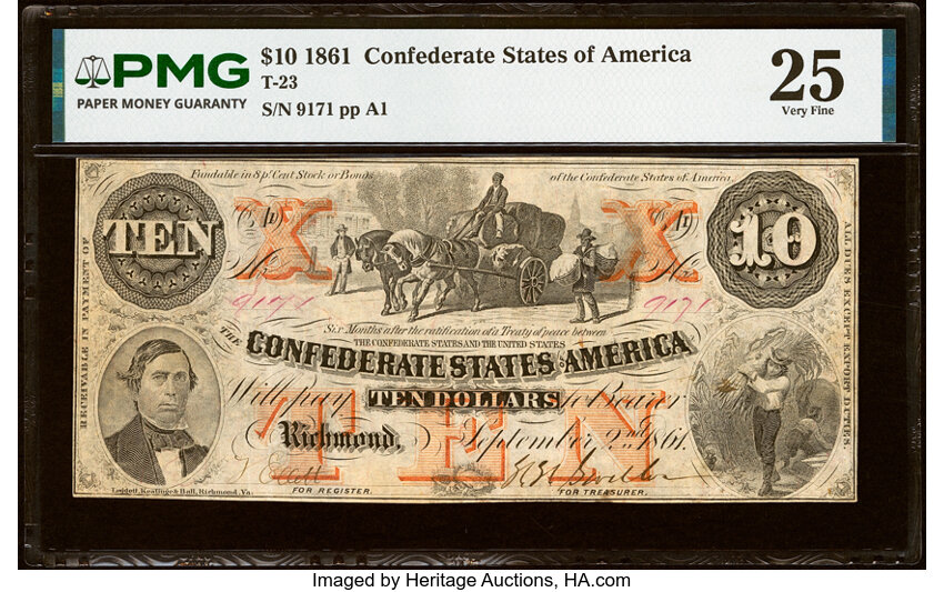 1861 $10  September 2, 1861 (Fr. T23) thumbnail 2