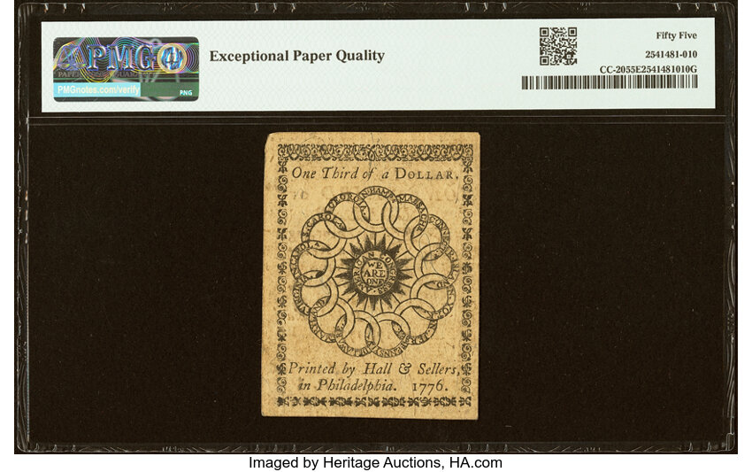 Feb 17, 1776 $1/3 Continental Congress (Fr. CC20) thumbnail 17