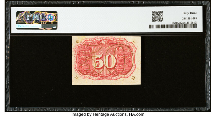  50c Head of George Washington in Bronze Oval Frame (Fr. 1320) thumbnail 8