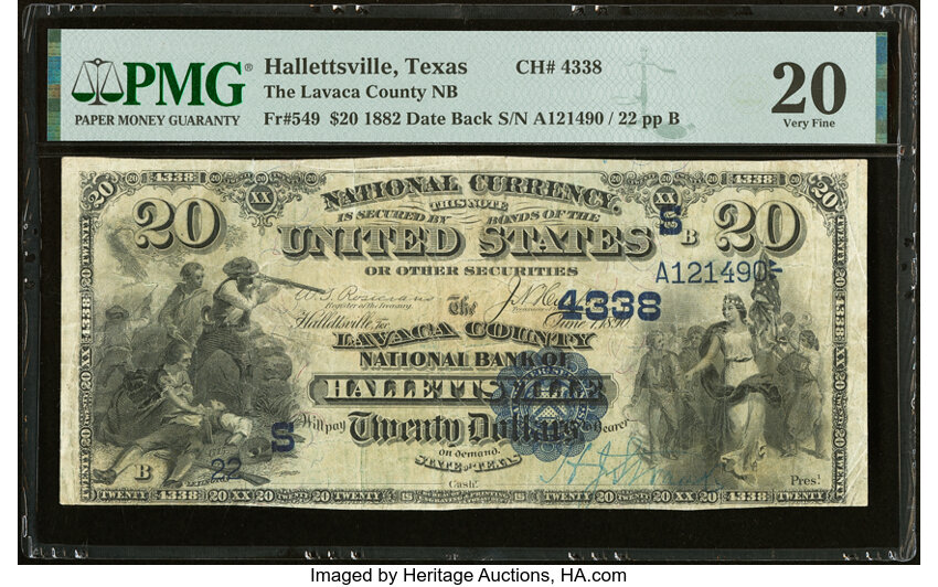 1882 $20  2nd Charter Period, 2nd Issue, Date Back (Fr. 549) thumbnail 2