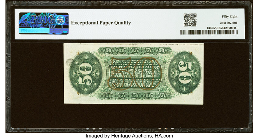  50c Seated Figure of Justice (Fr. 1365) thumbnail 5