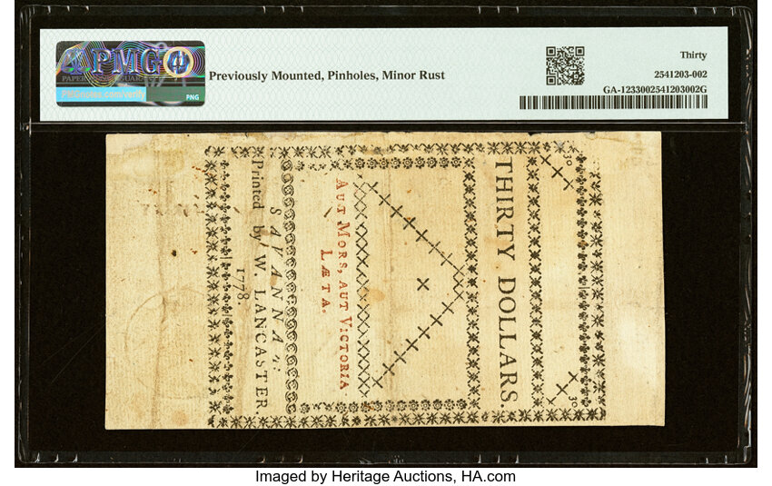 1778 $30  Georgia (Fr. GA123) thumbnail 5