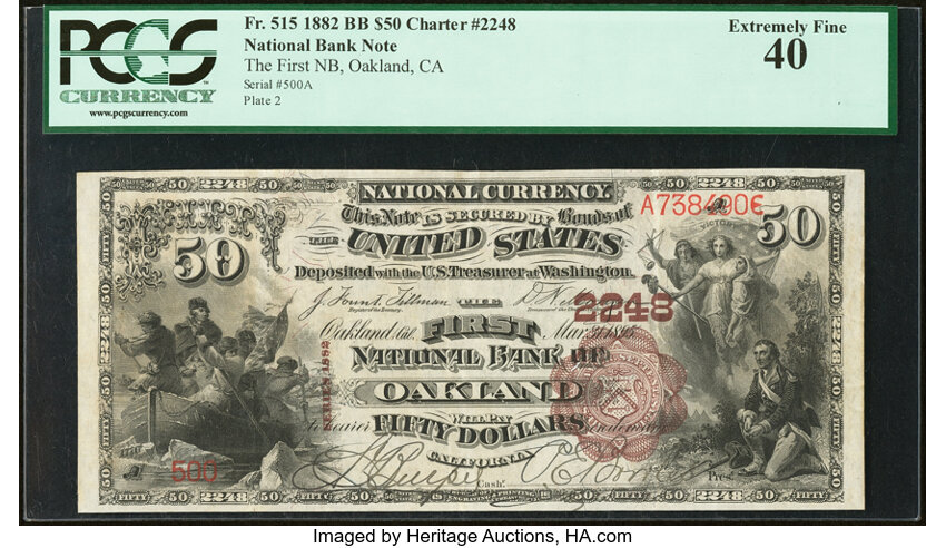 1882 $50  2nd Charter Period, 1st Issue, Brown Back (Fr. 515) thumbnail 2