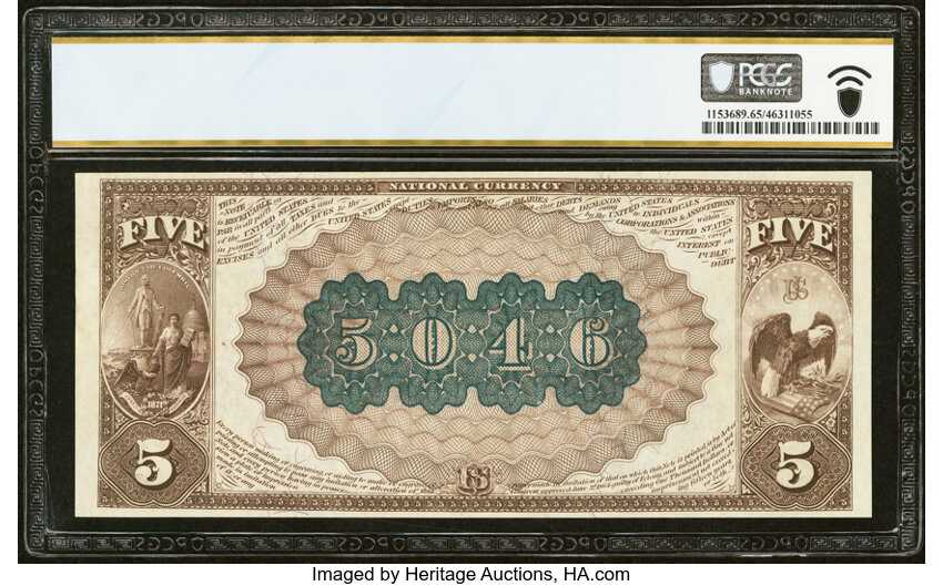 1882 $5  2nd Charter Period, 1st Issue, Brown Back (Fr. 474) thumbnail 17