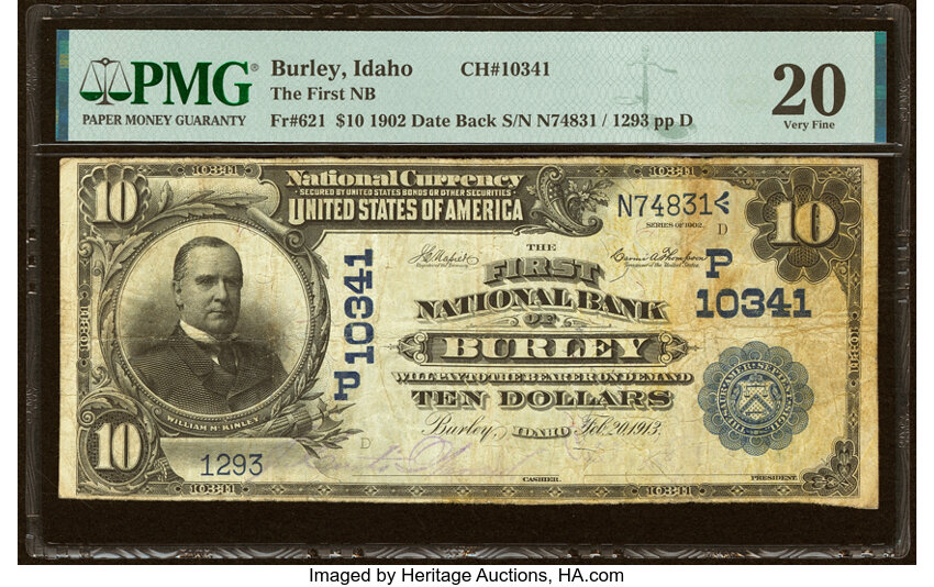 1902 $10  3rd Charter Period, 2nd Issue, Date Back (Fr. 621) thumbnail 2