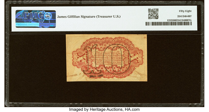  10c Head of George Washington (Fr. 1253) thumbnail 17