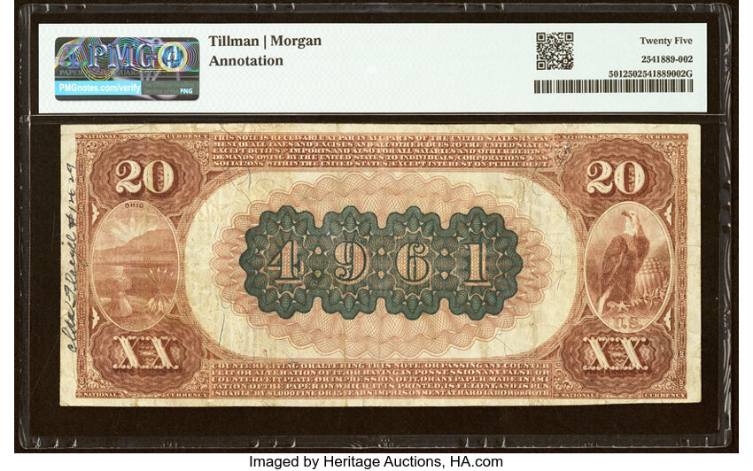 1882 $20  2nd Charter Period, 1st Issue, Brown Back (Fr. 501) thumbnail 7