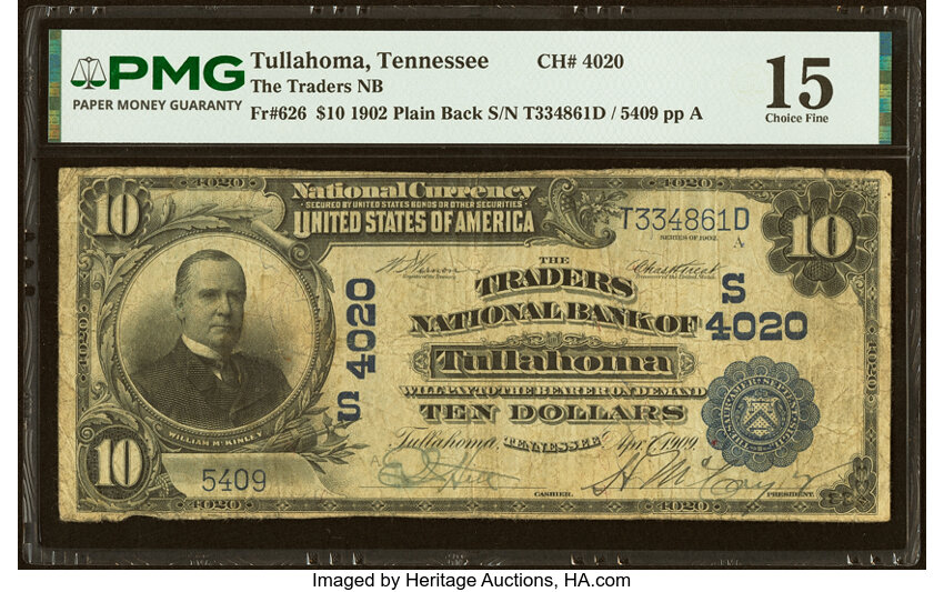 1902 $10  3rd Charter Period, 3rd Issue, Plain Back (Fr. 626) thumbnail 13