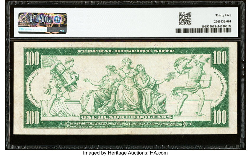 1914 $100  Blue Seal, Cleveland (Fr. 1099) thumbnail 4