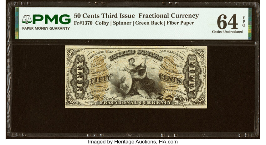  50c Seated Figure of Justice (Fr. 1370) thumbnail 3