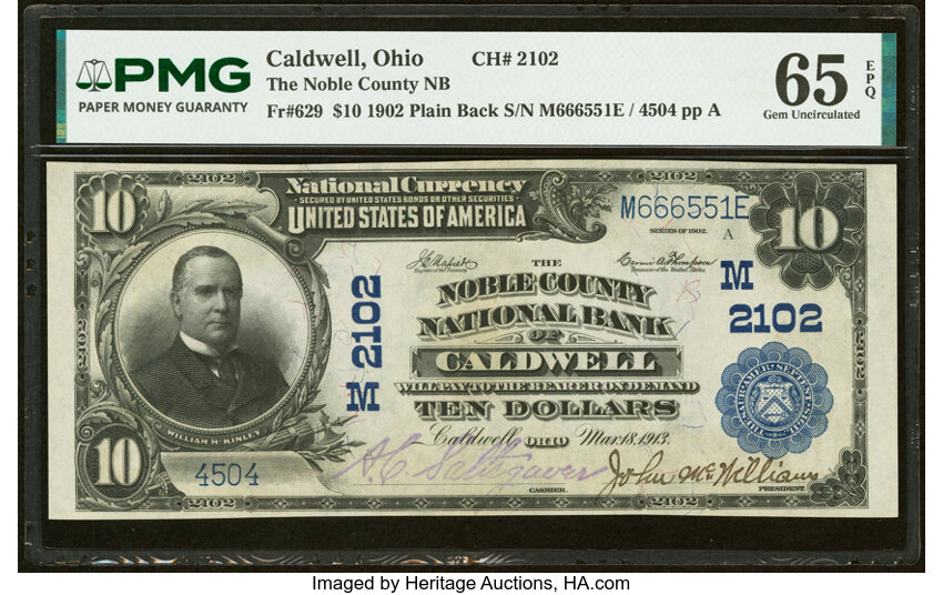 1902 $10  3rd Charter Period, 3rd Issue, Plain Back (Fr. 629) thumbnail 2