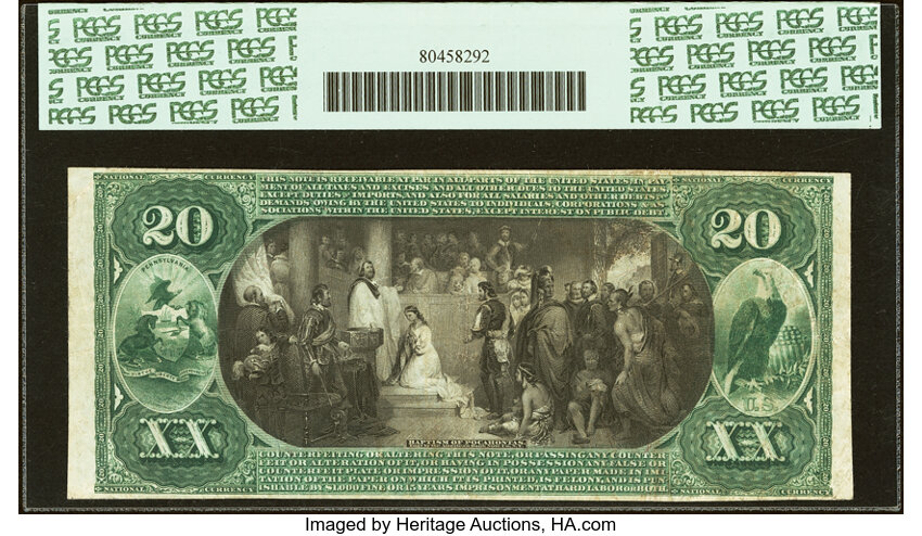 1875 $20  1st Charter Period, Scalloped Seal (Fr. 434) thumbnail 10