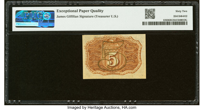 5c Head of George Washington in Bronze Oval Frame (Fr. 1232) CU67 thumbnail 14
