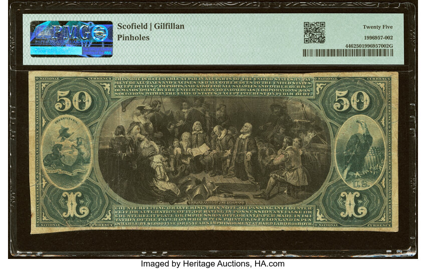 1875 $50  1st Charter Period, Scalloped Seal (Fr. 446) thumbnail 4