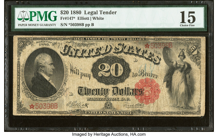 1880 $20  Star Replacement (Fr. 147*) thumbnail 3