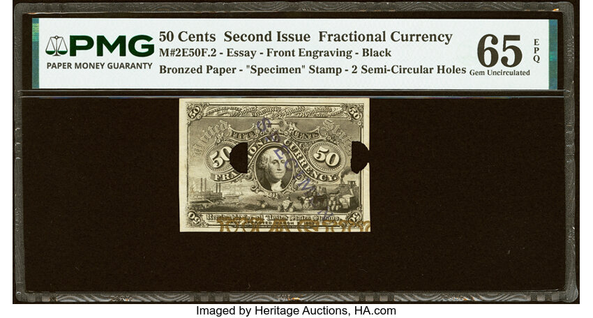  50c Head of George Washington in Bronze Oval Frame (Fr. 1316) thumbnail 13