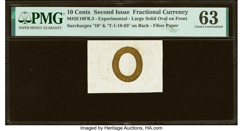  10c Head of George Washington in Bronze Oval Frame (Fr. 1249) thumbnail 2