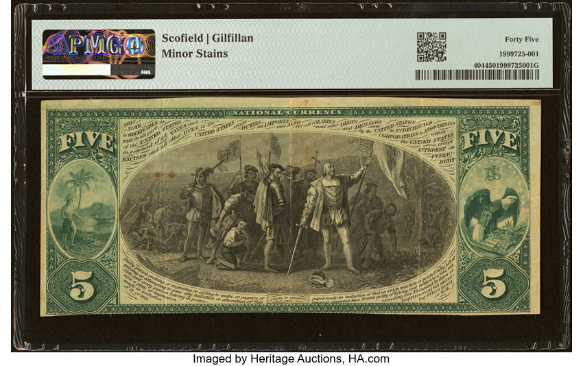 1875 $5  1st Charter Period, Scalloped Seal (Fr. 404) thumbnail 18