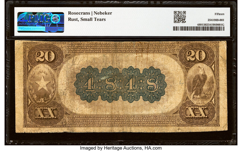 1882 $20  2nd Charter Period, 1st Issue, Brown Back (Fr. 499) thumbnail 12