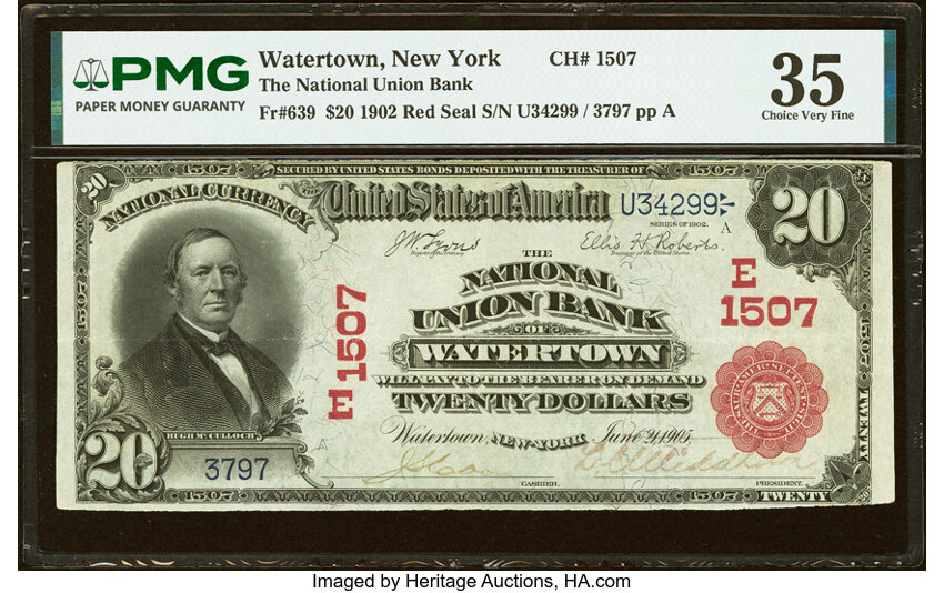 1902 $20  3rd Charter Period, 1st Issue, Red Seal (Fr. 639) thumbnail 10