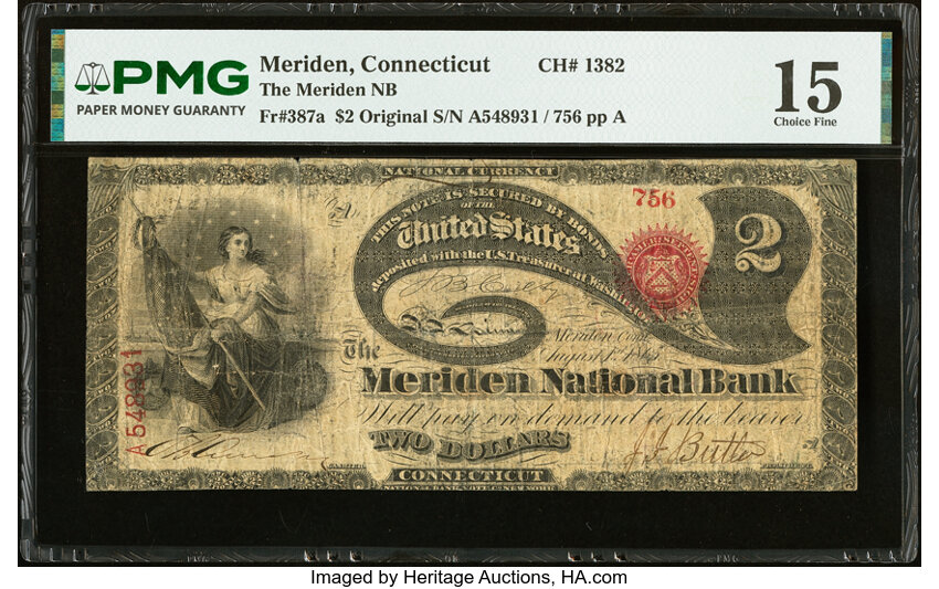 Original $2  1st Charter Period, Seal With Rays (Fr. 387a) thumbnail 19