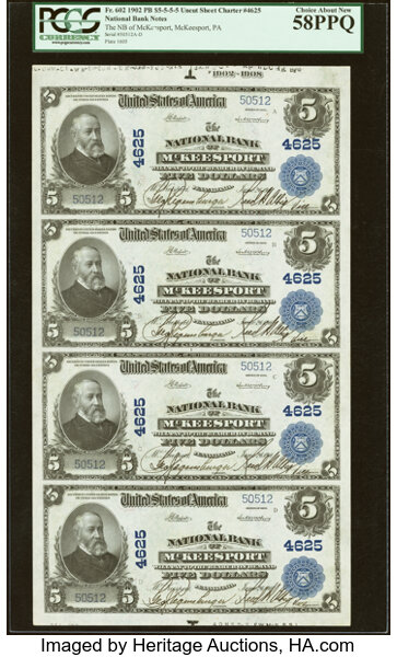 1902 $5  3rd Charter Period, 3rd Issue, Plain Back (Fr. 602) thumbnail 2