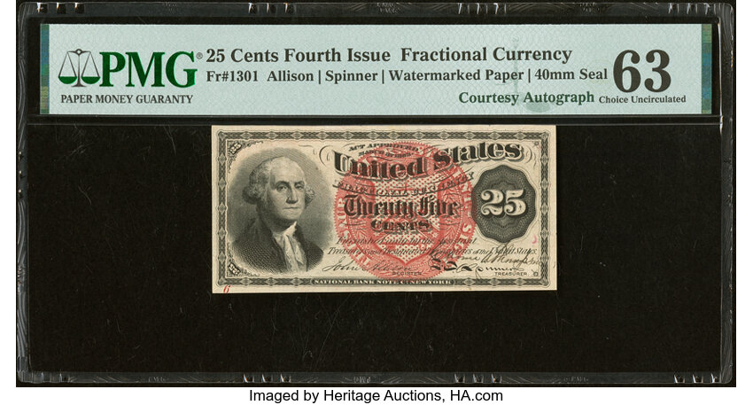  25c Bust of George Washington (Fr. 1301) thumbnail 3