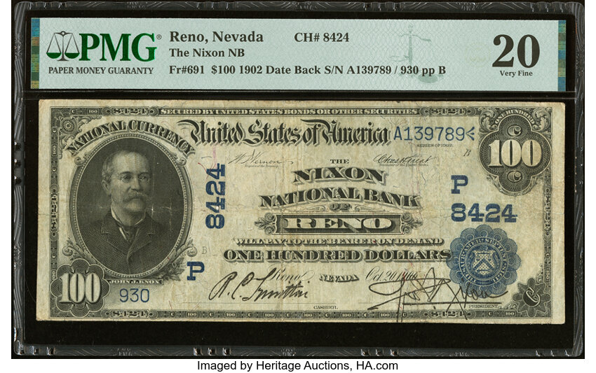 1902 $100  3rd Charter Period, 2nd Issue, Date Back (Fr. 691) thumbnail 2