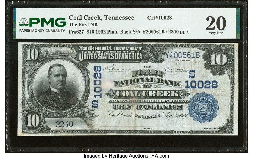 1902 $10  3rd Charter Period, 3rd Issue, Plain Back (Fr. 627) thumbnail 9