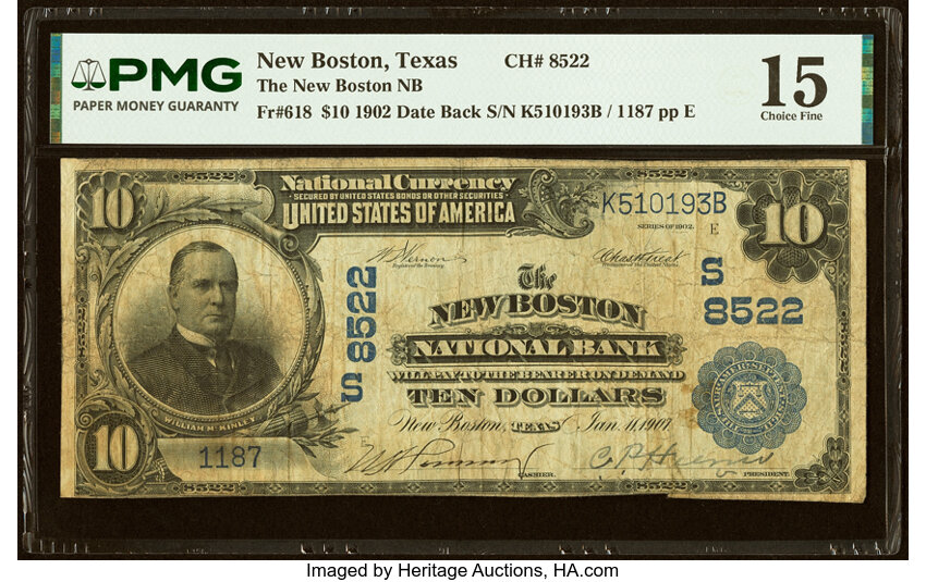1902 $10  3rd Charter Period, 2nd Issue, Date Back (Fr. 618) thumbnail 6