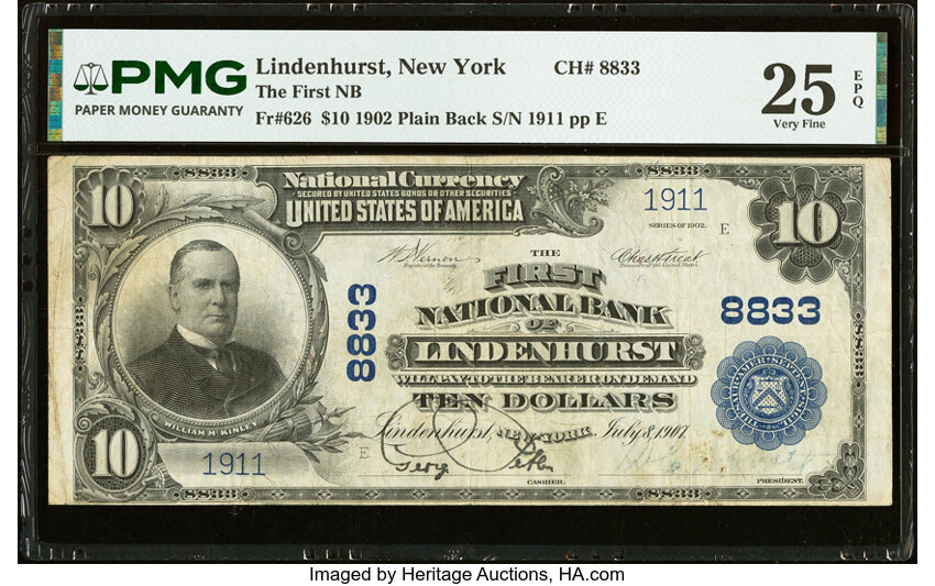 1902 $10  3rd Charter Period, 3rd Issue, Plain Back (Fr. 626) thumbnail 18