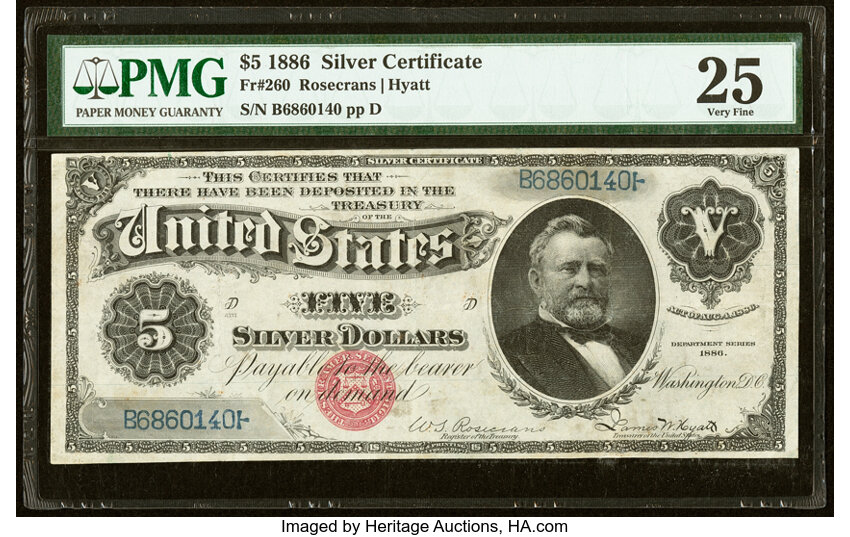 1886 $5  (Fr. 260) thumbnail 2