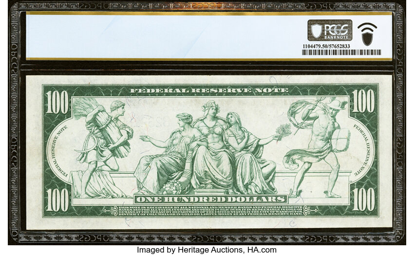 1914 $100  Blue Seal, New York (Fr. 1090) thumbnail 8