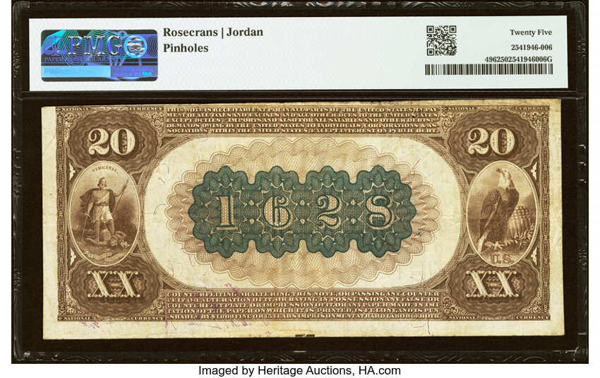 1882 $20  2nd Charter Period, 1st Issue, Brown Back (Fr. 496) thumbnail 5