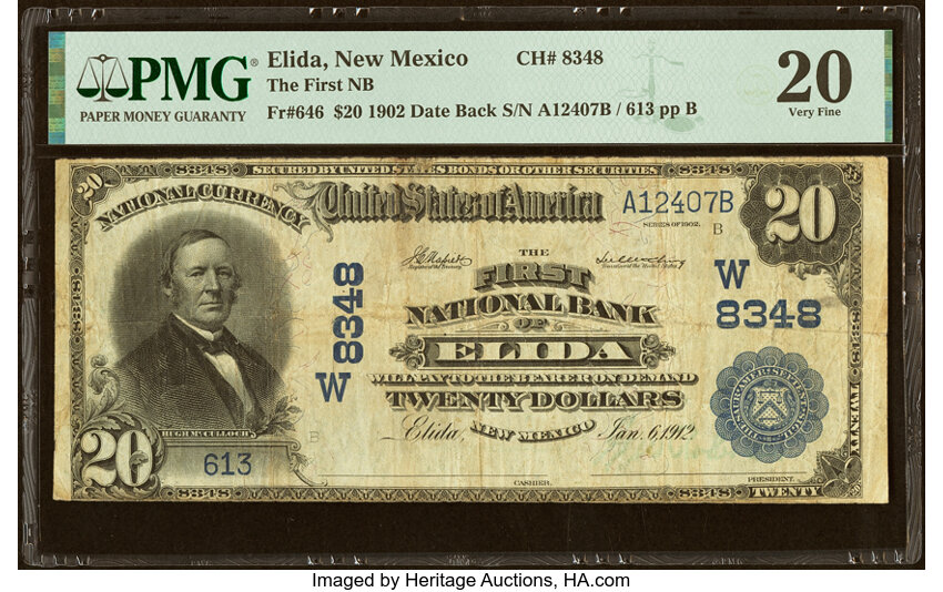 1902 $20  3rd Charter Period, 2nd Issue, Date Back (Fr. 646) thumbnail 3