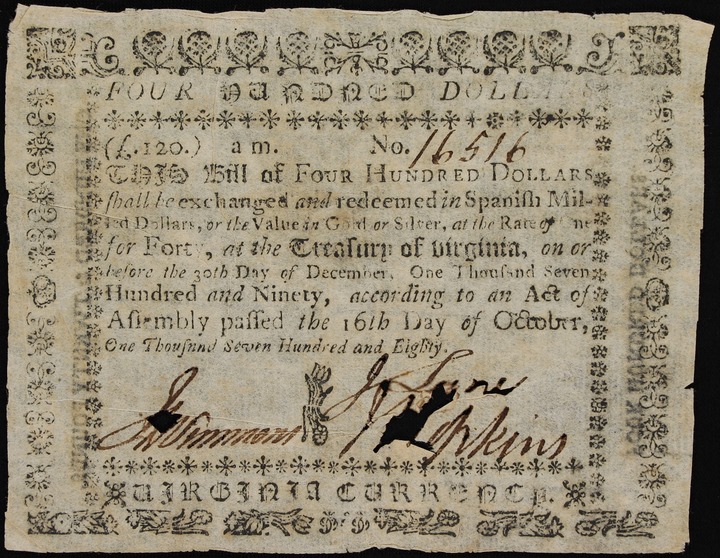 Oct 16, 1780 $400  Virginia (Fr. VA195) thumbnail 2