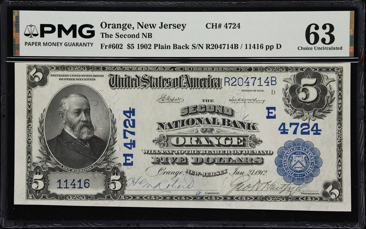 1902 $5  3rd Charter Period, 3rd Issue, Plain Back (Fr. 602) thumbnail 10