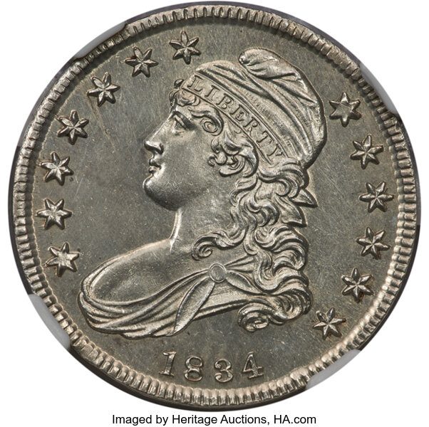 1834 50c Small Date, Small Letters, O-110 MS thumbnail 2