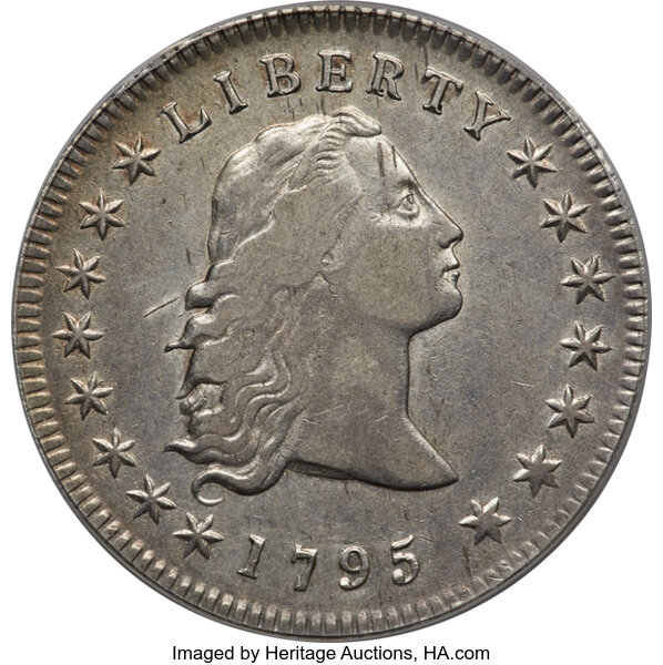 1795 $1  Flowing Hair, 3 Leaves, B-5, BB-27 MS thumbnail 2