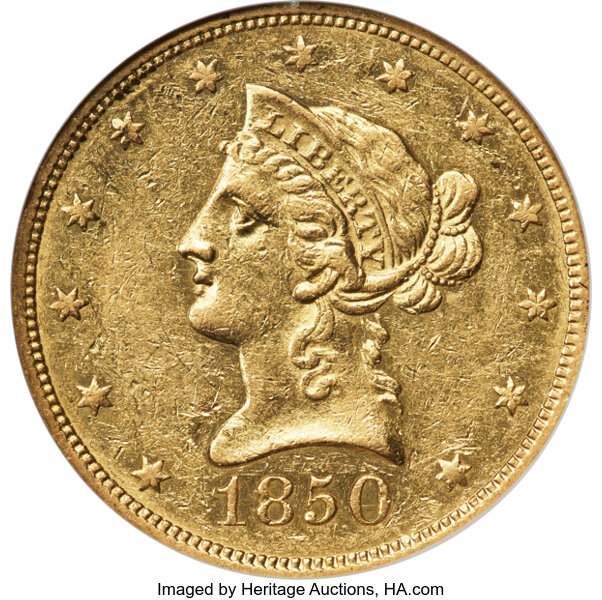 1850 $10  Large Date MS thumbnail 2