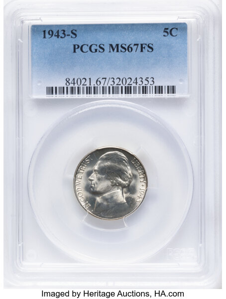 1943-S 5c Silver MS FS thumbnail 2