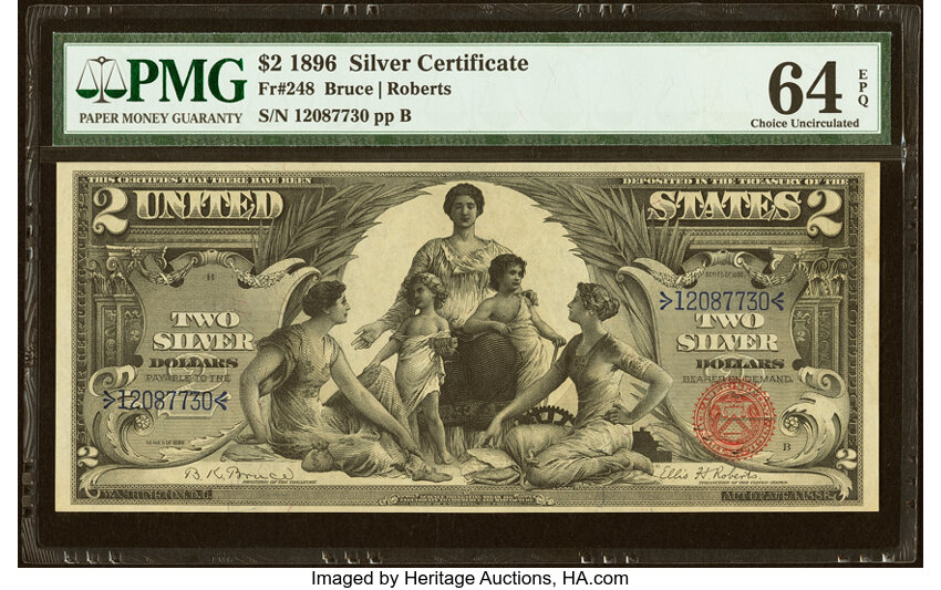 1896 $2  (Fr. 248) thumbnail 3