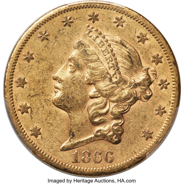 1866-S $20  No Motto MS thumbnail 2