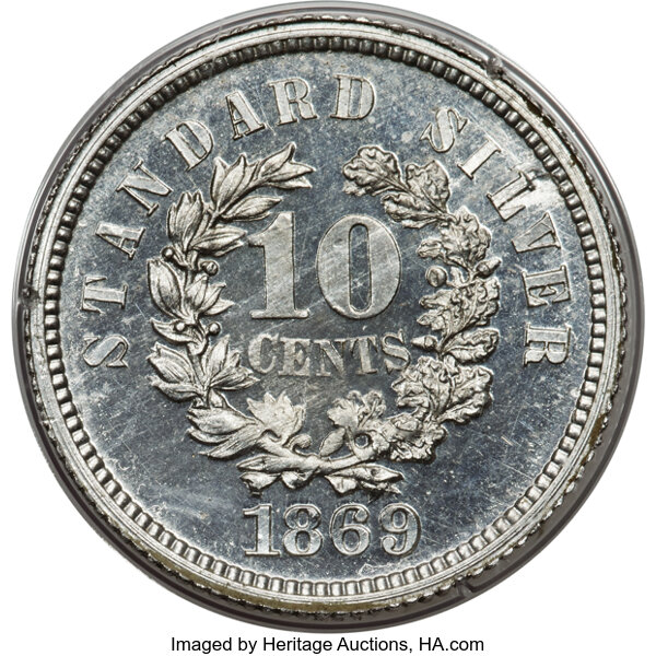 1869 P10c Aluminum, J-712 PR thumbnail 3