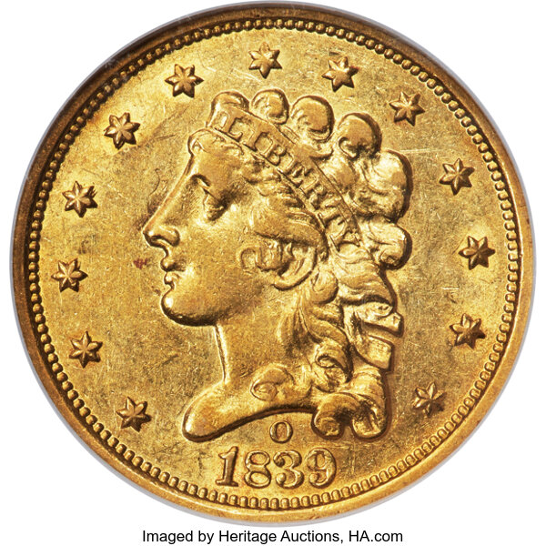 Image for 1839-O $2 1/2 HM-2 MS