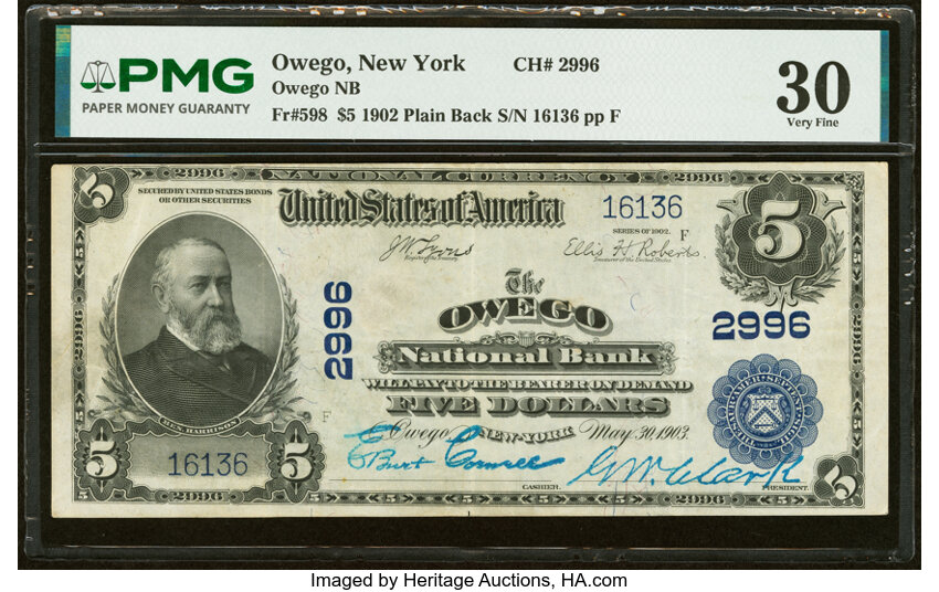 1902 $5  3rd Charter Period, 3rd Issue, Plain Back (Fr. 598) thumbnail 2